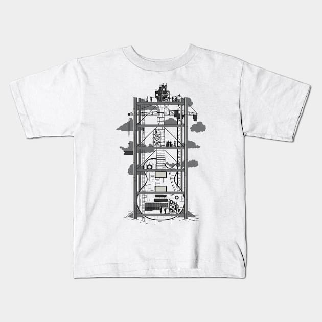 Building music with the fantastic guitar Gibson Kids T-Shirt by DaveLeonardo